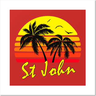 St John Retro Sunset Posters and Art